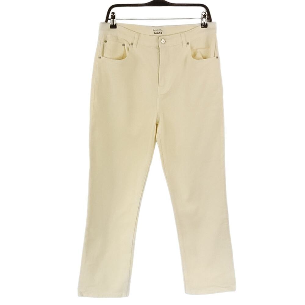 Reformation Organic Cotton Jeans Straight Leg High Rise Pant Ivory White